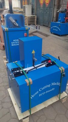 Electric Rubber Hose Cutting Machine And Skiving Machine with 4 Layers and Advanced Button Control 2 Inch 6-51mm Blue