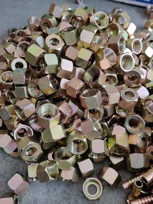 Copper plating Raw Material And Standards Carbon Steel 1/2 JIC Hydraulic Hose Fittings JIS BSP Steel Brake Line Adapters