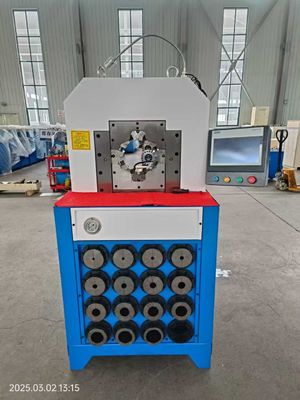 Ultra-Thin 2 Inch PLC Control Systerm 300 Pieces / Hour Without Fast Change Moulds Tools Hydraulic Hose Pressing Machine Hydraulic Fitting Press Big Elbow