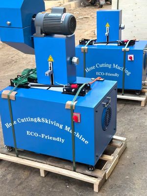 High Performance Electric 2 Inch 6 Layers Hose Cutting And Skiving Machine With Blade Protective Cover
