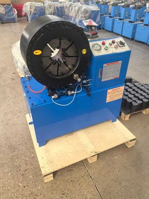 1/4 To 3'' High Capacity With 200pcs/H Blue Color Electric Shorter Model Button System Hydraulic Hose Crimping Machine For 6-76mm Crimping Range