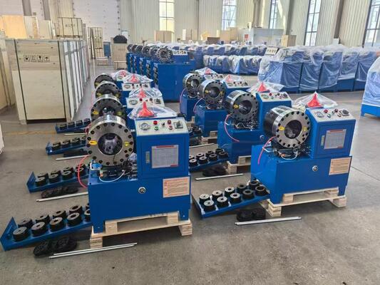 2 Inch DX68 Model Blue Color Electric Hydraulic Hose Crimper Without Fast Change Mould Tools Crimping Range From 6mm To 51mm Different Voltage 10 Dies Accuracy And 200 Pcs Per Hour Efficiency