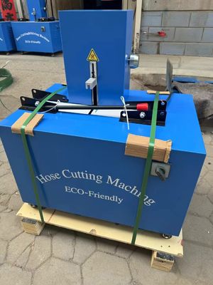 Good price 2 inch Blue Skiving And 4 Layers Electric Rubber Hose Cutting Machine With Advanced And User Friendly Button Control online