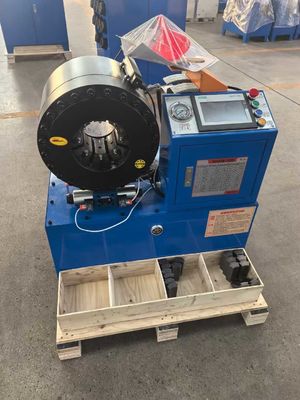 PLC Control System OEM Service Industrial 16 Dies Blue Colors 4 Inch Crimping Range Electric Hydraulic Crimping Tool 0.01mm Accuracy Hose Crimping Machine