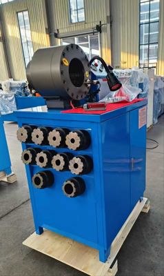 New Technology Forging Process 2 Inch High Model Blue Color 10 Dies Hose Crimper / Rubber Hose Crimping Machine With 600T Crimping Force