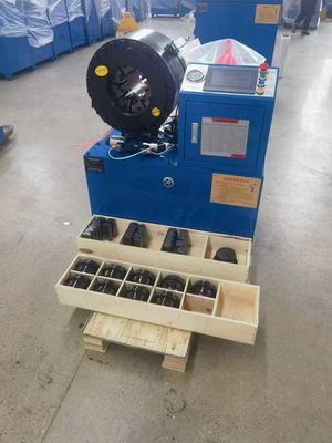 PLC Control System OEM Service Industrial 16 Dies Blue Colors 4 Inch Crimping Range Electric Hydraulic Crimping Tool 0.01mm Accuracy Hose Crimping Machine