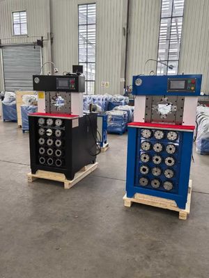 3 Inch Upgrade PLC Control System Fast Change Mould Tool Hose Crimping Machine Process With Withhold Faster  Crimping Force 1500T