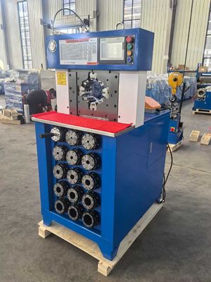 Blue Colors 3 Inch PLC Control System 6 - 76mm AC Hose Crimping Machine For Efficient Crimping Max Opening 158mm