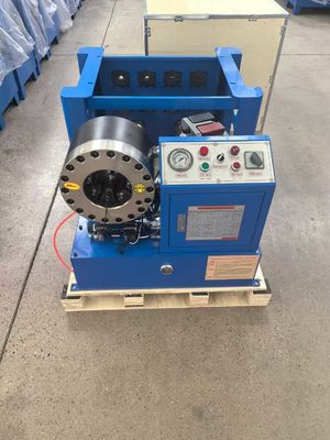 Efficient Portable Hydraulic Hose Crimper Crimping Blue Color Electric Model With Rack And Fast Change Mould ToolsRange 1/4-1.5