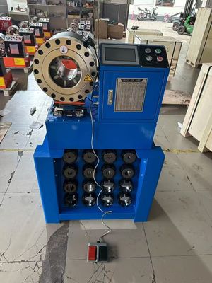 High Pressure Hydraulic Hose Crimping Machine 38mm Quick Opening P38 1.5 Inch From 6-38mm With 8 Dies Blue Color