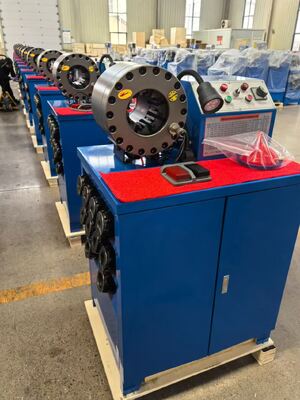 2 Inch 600T Crimping Force Blue Color Crimping Size Reach 2.5 Inch With Fast Change Mould Tools Rubber Hose Crimping Machine With 6-51mm Range And 10 Interchangeable Dies