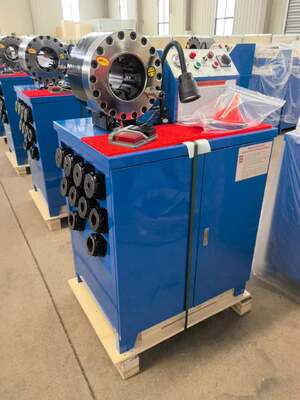 Good price 2 Inch 600 Ton From 6mm To 51mm Rubber Hose Crimping Machine Higher Model Blue Color 220v/380v Voltage With 10 Interchangeable Dies And Hydraulic Applications online