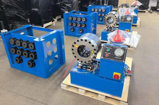 2 Inch Crimping Range Up To 51mm 2 Inch Crimping Range Hydraulic Hose Crimping Machine Botton Control Systerm With Fast Change Mould Tool And Rack And 10 Interchangeable Dies