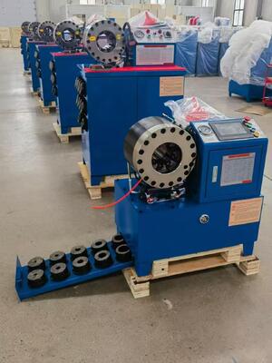 2 Inch DX68 Model Blue Color Electric With Different Voltage Hydraulic Hose Crimping Machine Standard Crimping Range From 6 To 51mm PLC Control Systerm 10 Dies Accuracy And 200 Pcs Per Hour Efficiency
